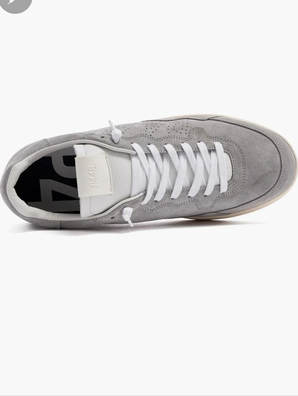 P448 Men’s Suede Low-Top Sneakers in Light Gray Size 41
